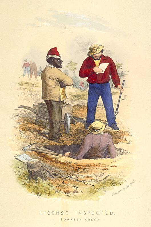 'License inspected, Forrest Creek', 1853