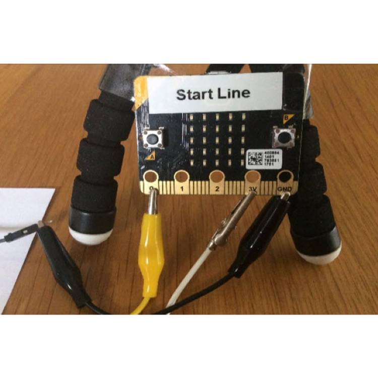 Creating a digital start line and finish line with micro:bits: years 7-8