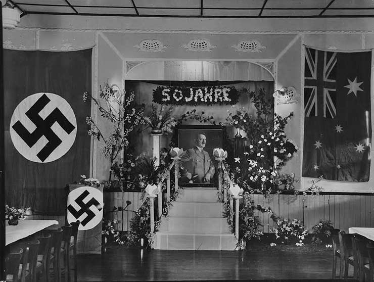 The German Club in Adelaide decorated for Hitler's birthday, 1939