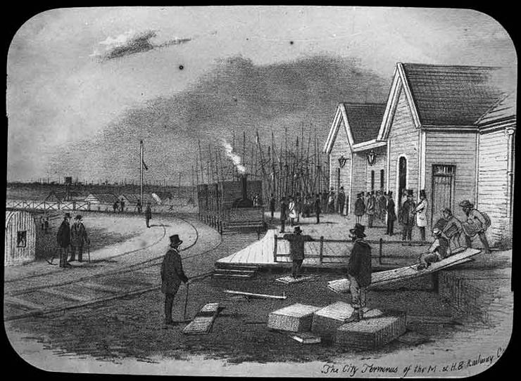 City railway terminus, Melbourne, 1854
