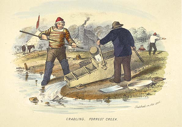'Cradling, Forrest Creek', 1853