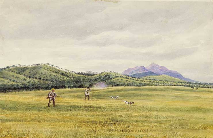 'Quail shooting, Jones' Hill, Challicum', c1850