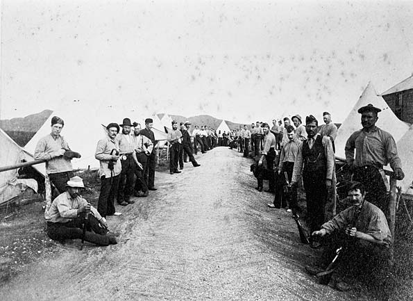 Armed Constabulary camp near Parihaka, 1881