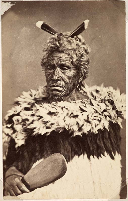 Elderly Mäori man, 1870s-80s