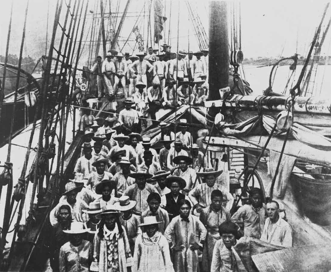 Pacific Islanders arriving at Bundaberg, 1895
